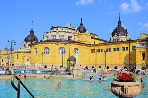 Budapest's many attractions include natural geothermal baths