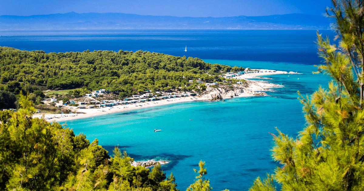 The crystal clear waters of Halkidiki Greece.